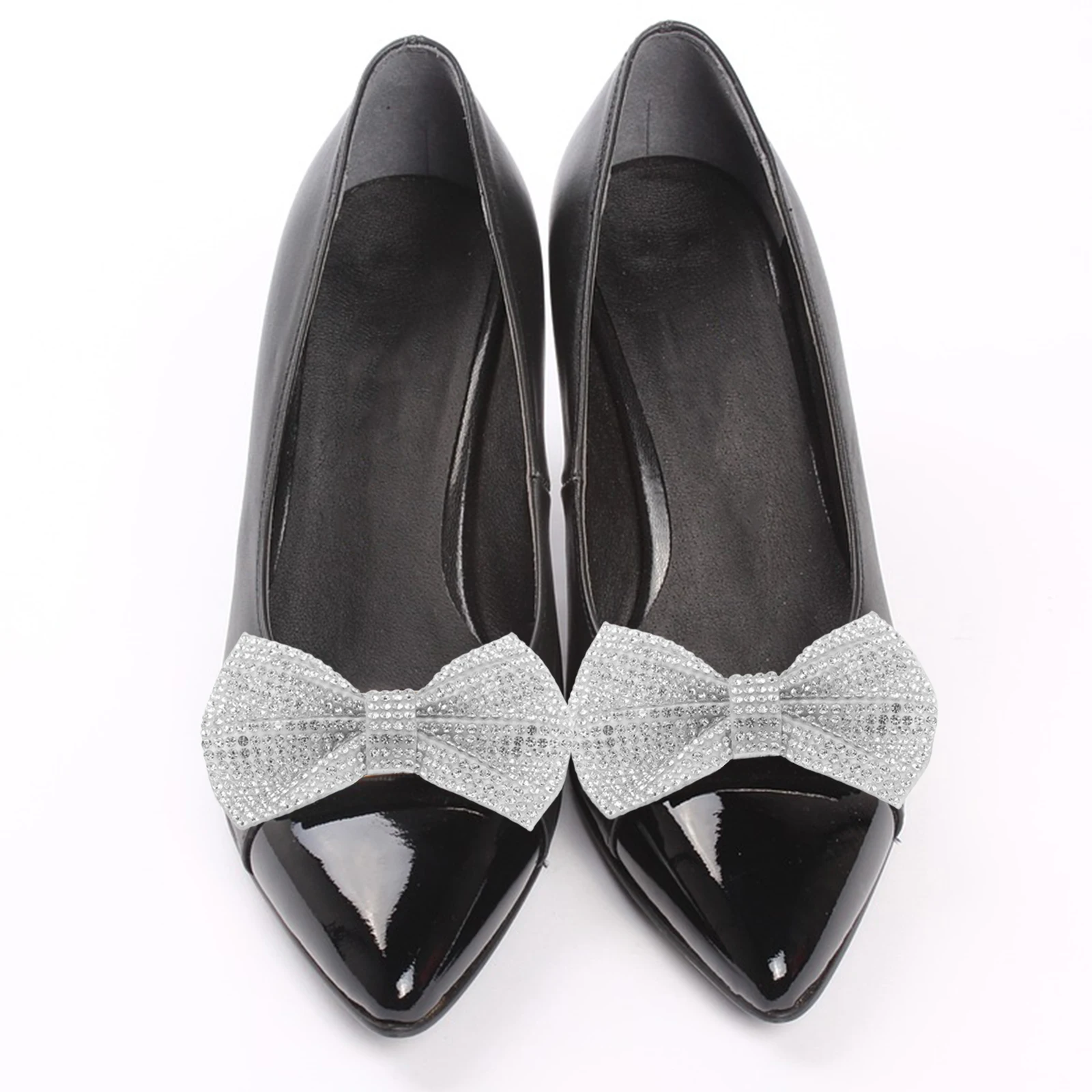 

1pcs 1 Pair Crystal Bow Clips Rhinestone Shoe Buckle Removable Elegant High Heel Decorations Bridal Wedding Party Accessories