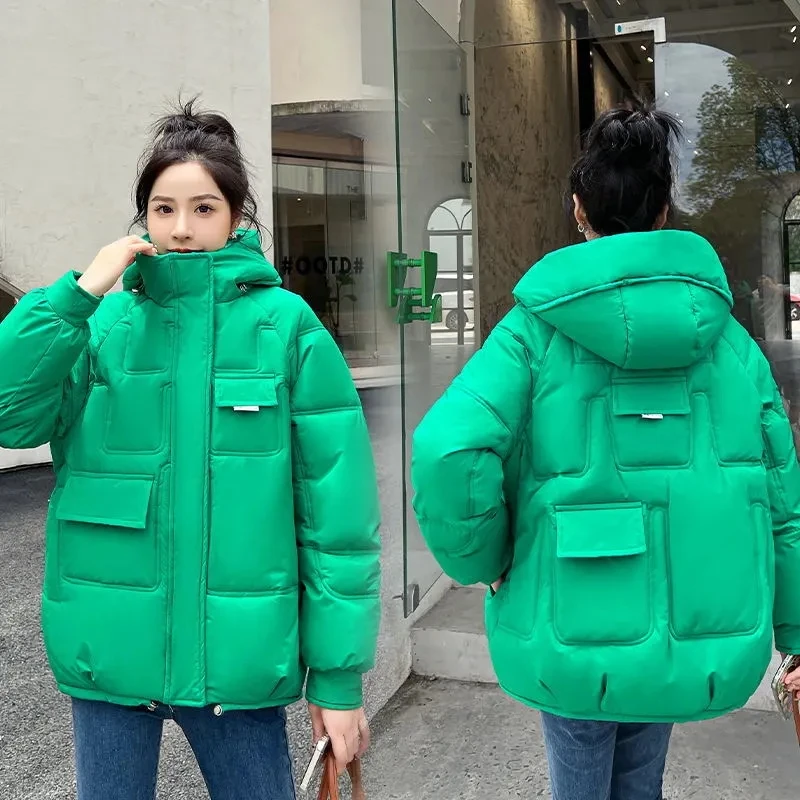 Women Winter Cotton Padded Jacket 2024 New Warm Thick Cotton Padded Coat Female Winter Hooded Parkas Coat Women Loose Outwear