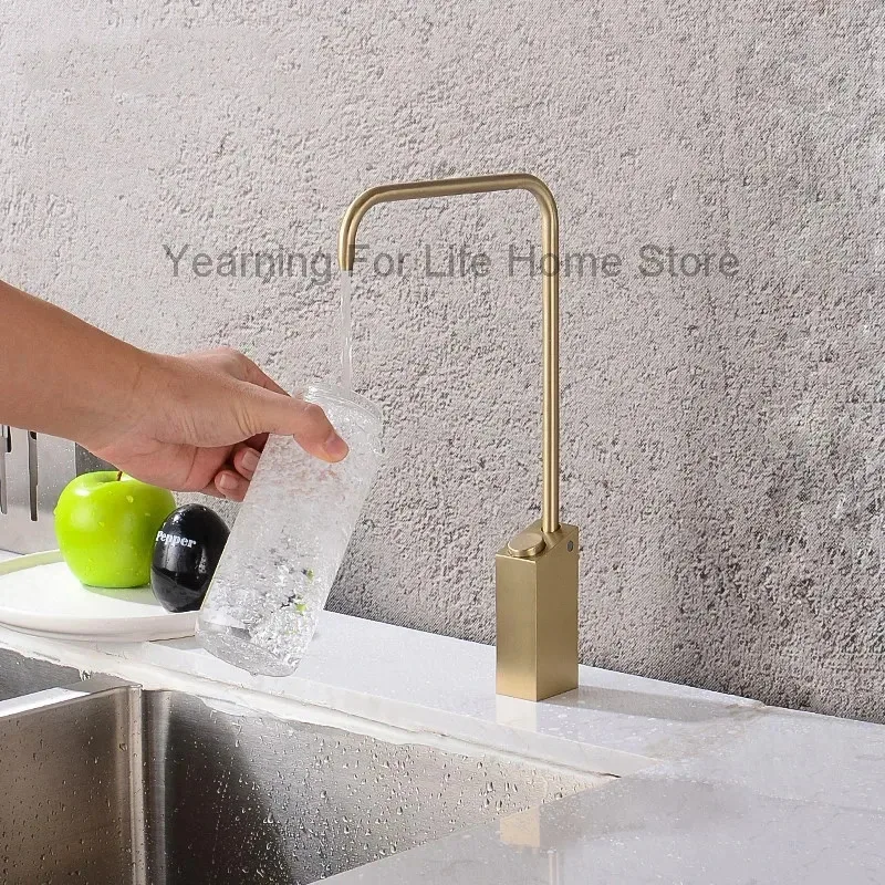 

CX103DD Push Botton Direct Drinking Water Faucet Kitchen Sink Tap Rotation Total Brass Black Brush Gold Sink Tap