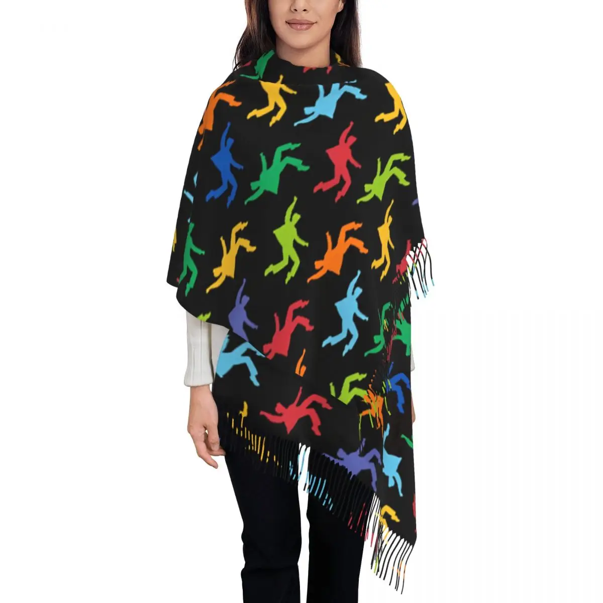 Women's Scarf with Tassel E-Elvis P-Presleys Colorful Long Soft Warm Shawl and Wrap Gifts Cashmere Scarf