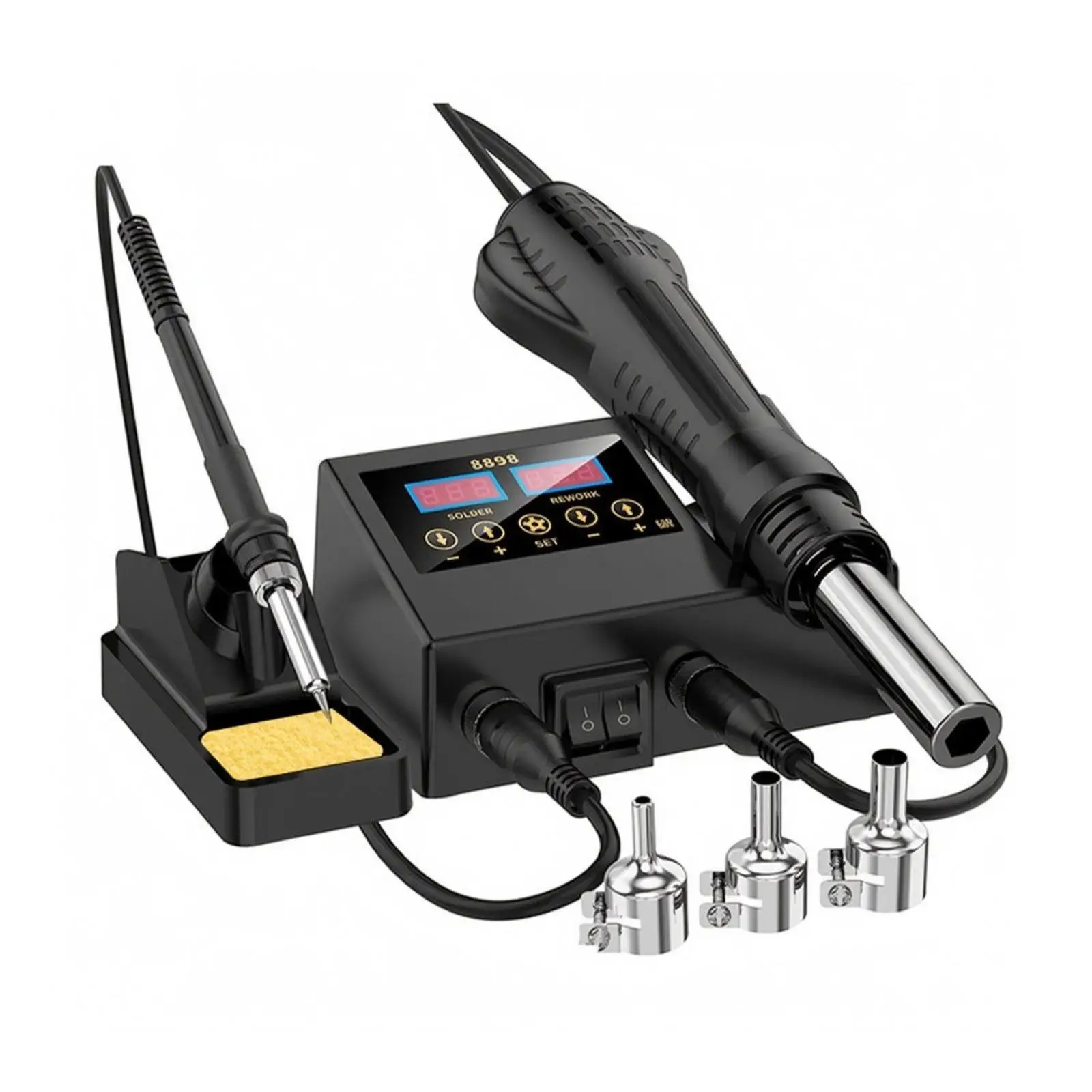 Soldering Iron Kit Precision Soldering Iron Station with Hot Air Rework Station for Technicians, Electronics Repair