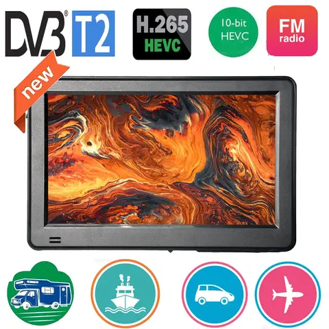 LEADSTAR 충전식 D6 6 인치 800*480 휴대용 미니 Tv DVB-T2 ATSC ISDBT FM ATV USB 배터리 포켓 tv 어디서나 시계