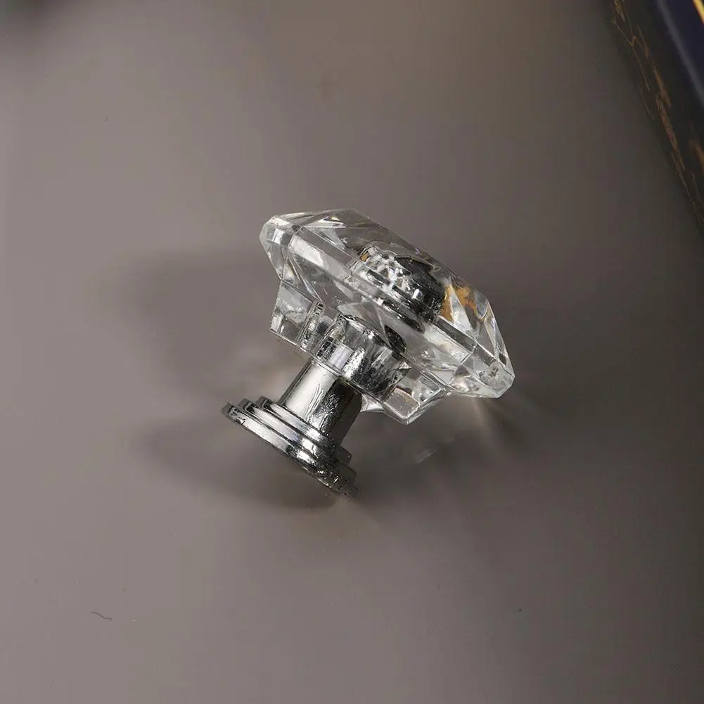 1PC Acrylic Crystal Diamond Furniture Knobs 26mm Colorful Kitchen Cabinet Handles Black Drawer Knobs Door Pull Furniture Hardwar