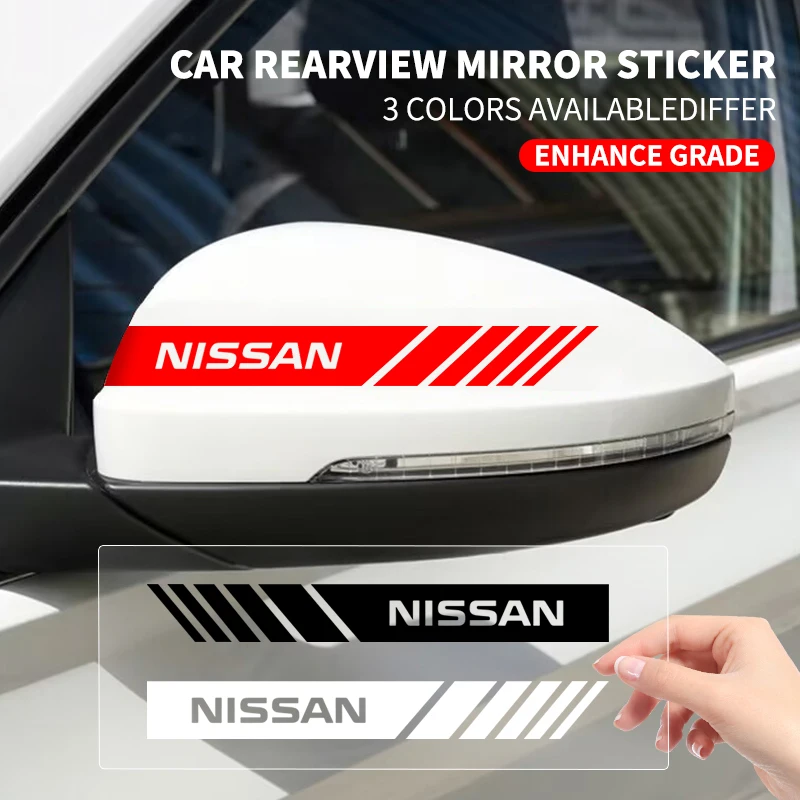 Car Styling 2Pcs Rearview Mirror Decal Stickers For Nissan X-trail Qashqai Note Juke Sentra Patrol Car decoration accessories