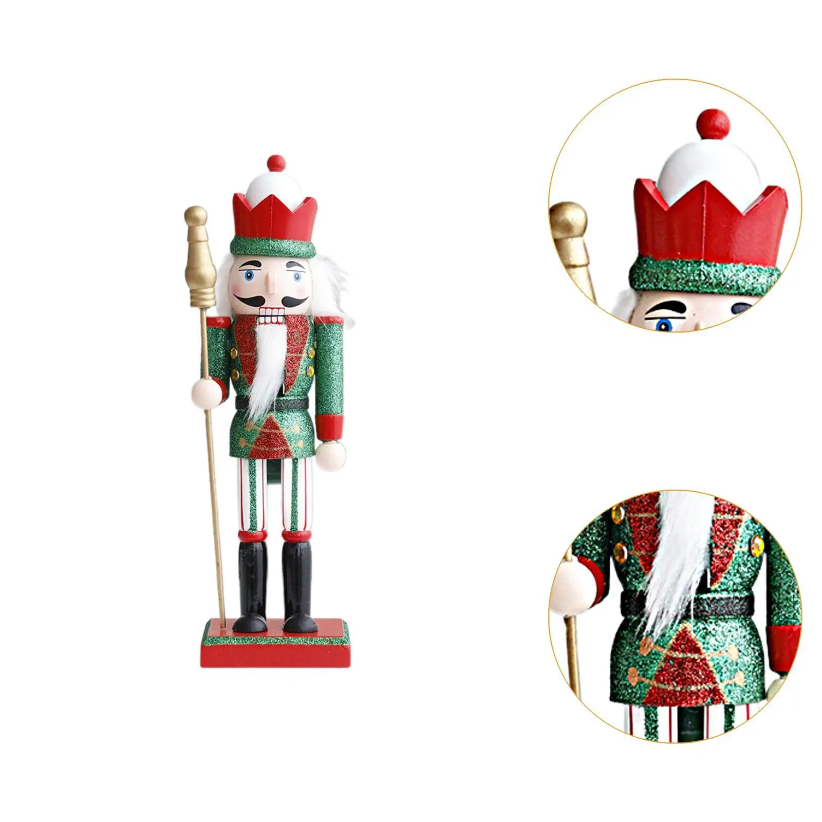 Nutcracker Figurine Christmas Decoration Tabletop Ornament Wooden Nutcracker for