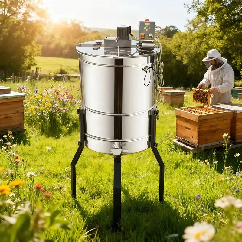 Automatic Motor Honey Processing Separator  3 Frames Electric Honey Centrifuge Extractor Machine