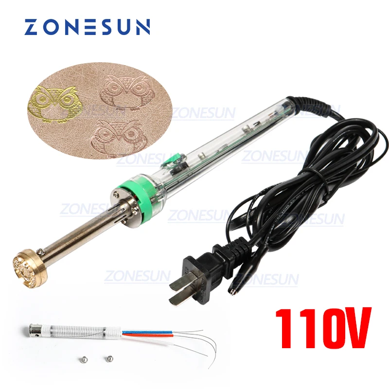 ZONESUN Leather Embossing Machine Stamp Tool Heat Embosser soldering Iron Custom Logo Embossed Trademark Stamping Tools