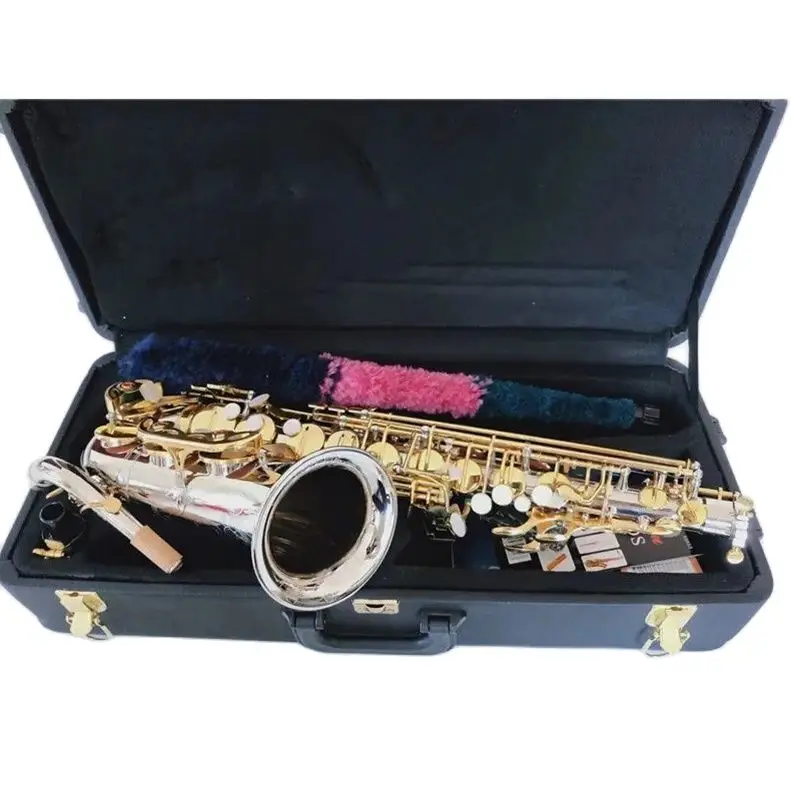 

KALUO LIN Custom Alto Saxophone E-Flat Musical Instrument Best Quality Saxophone Silver Plated with Case