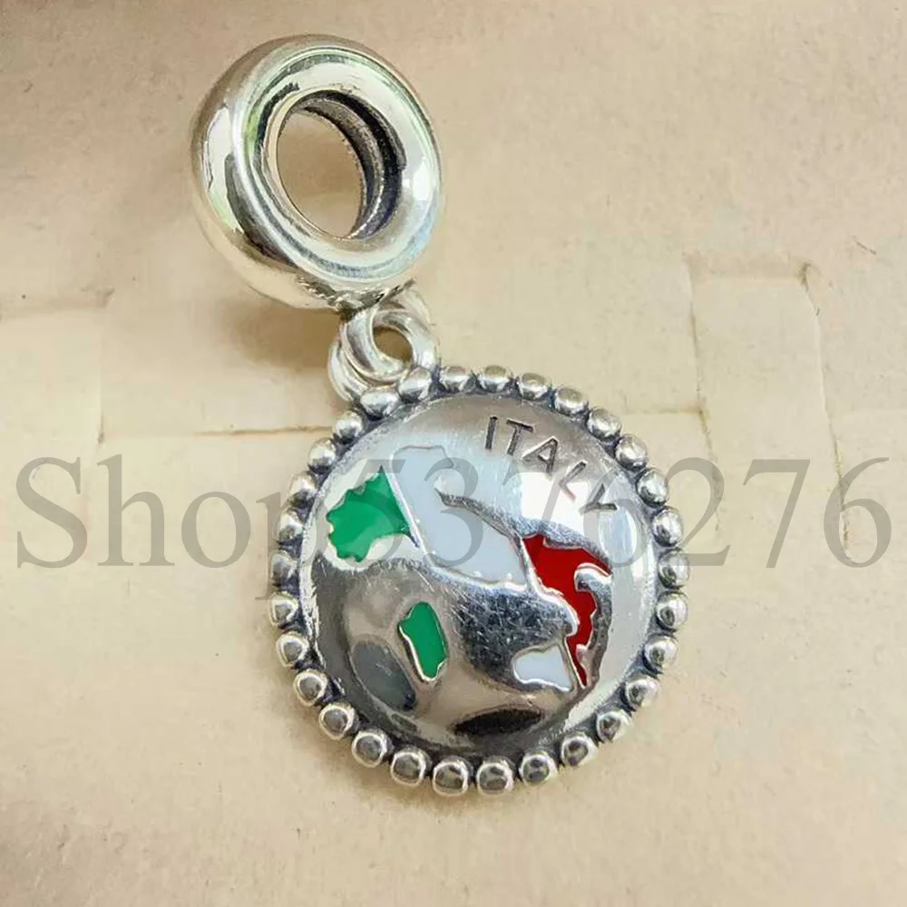 925 Sterling Silver Bead Mexico Italy New York Texas Palestine Dangle Charm For Fashion Women Bracelet Bangle Gift DIY Jewelry - view 3
