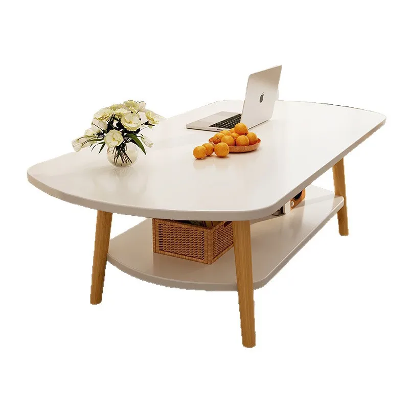 Mesa de centro para sala de estar, pequeño apartamento, mesa de té pequeña multifuncional, mesa pequeña nórdica simple de doble capa para alojamiento en familia
