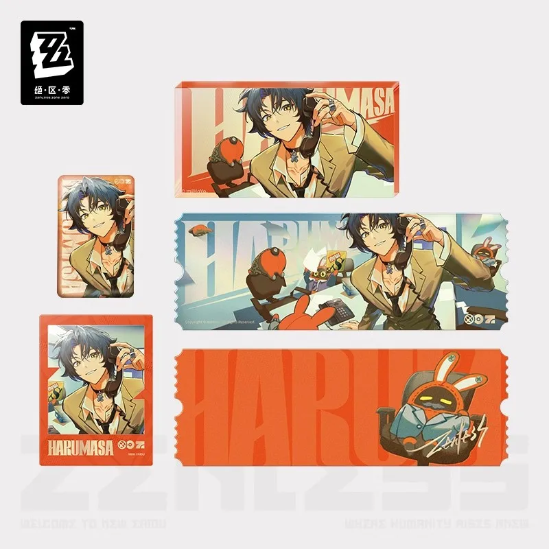 

Official Zenless Zone Zero Genuine FM Image Series Game Peripheral Harumasa Badge / Acrylic Ornament / Laser Ticket Set Gift