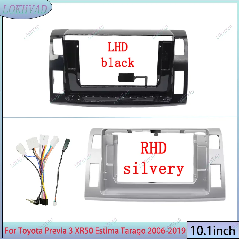 10.1 Inch Car Frame Fascia Adapter Android Radio Dash Fitting Panel Kit For Toyota Previa 3 XR50 Estima Tarago 2006-2019