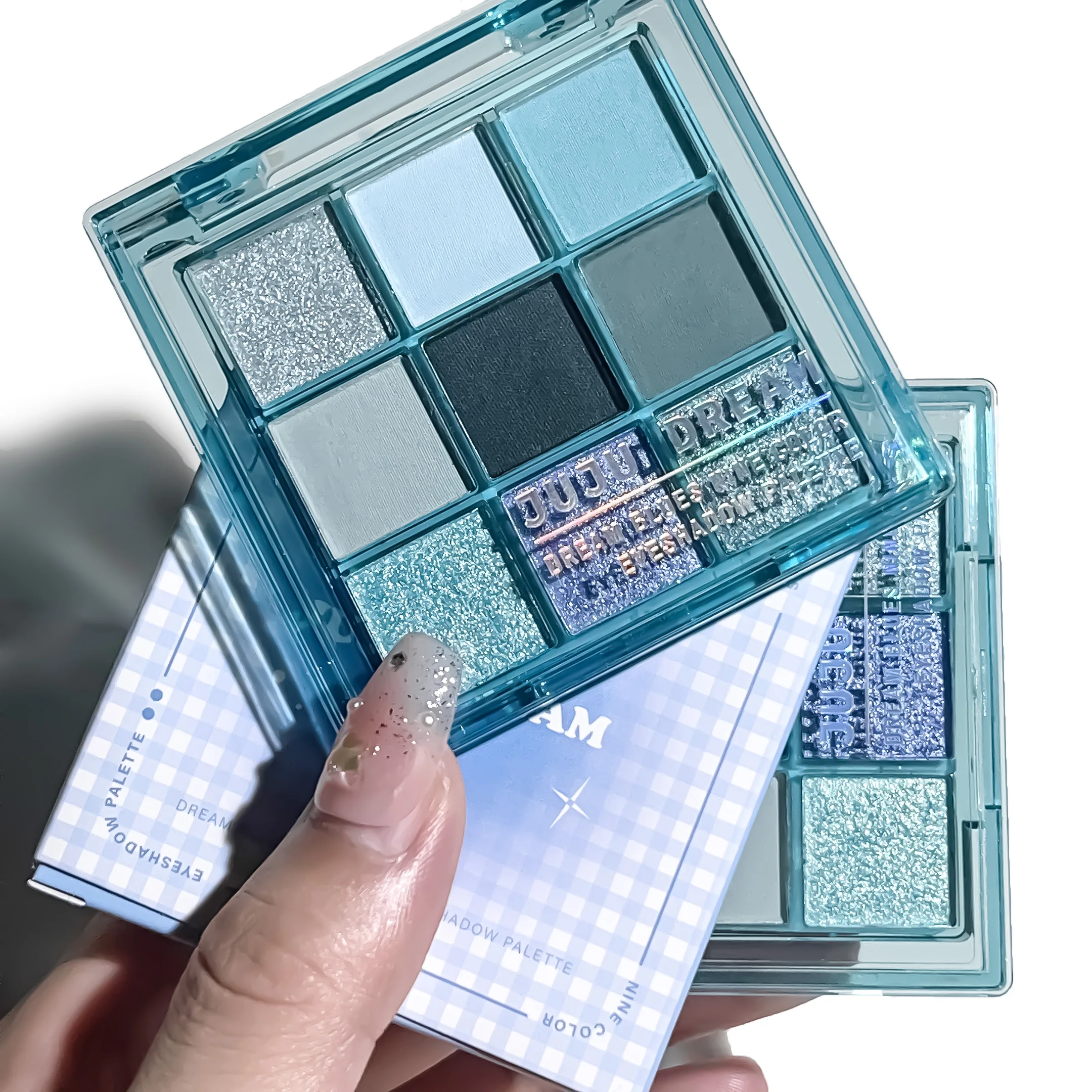 لوحة ظلال عيون مكونة من تسعة ألوان من Jiugong شبكة لؤلؤية غير لامعة فلاش البندق والكاكاو لوحة ظلال العيون #6