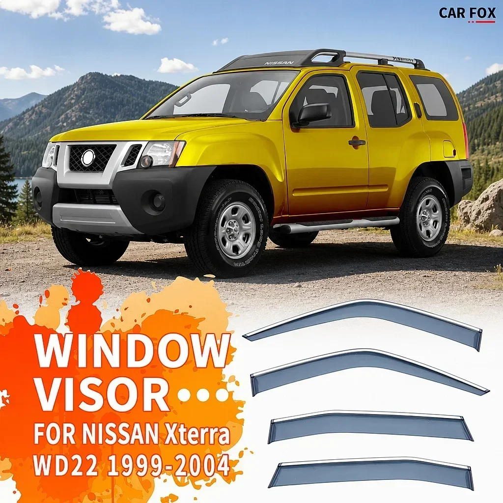 

For NISSAN Xterra 1999-2004 Car Window Visor Rain Sun Shade Awning Side Deflector Auto Accessories