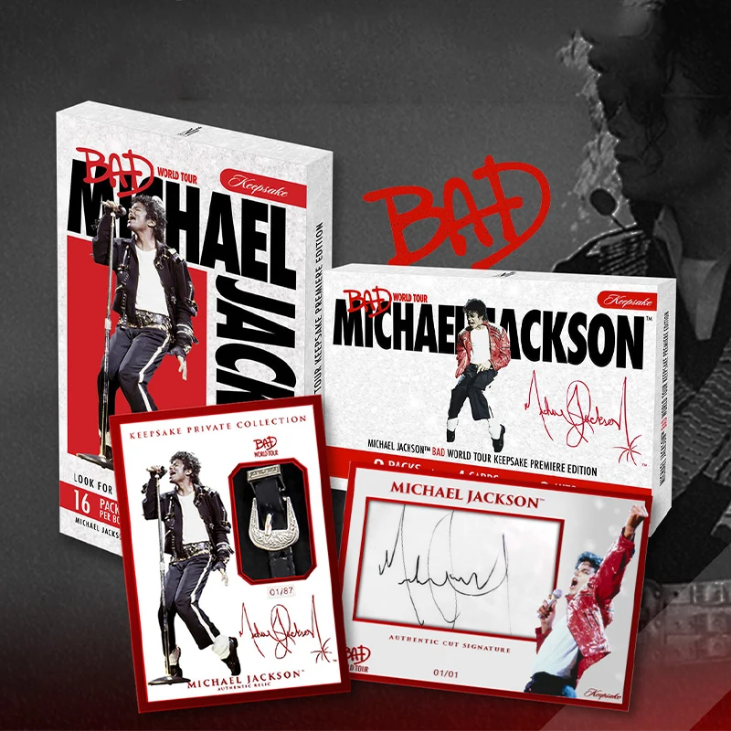 Coleção de Cartas Colecionáveis Edição Premiere Hobby Box 2025 Keepsake Michael Jackson Bad World Tour