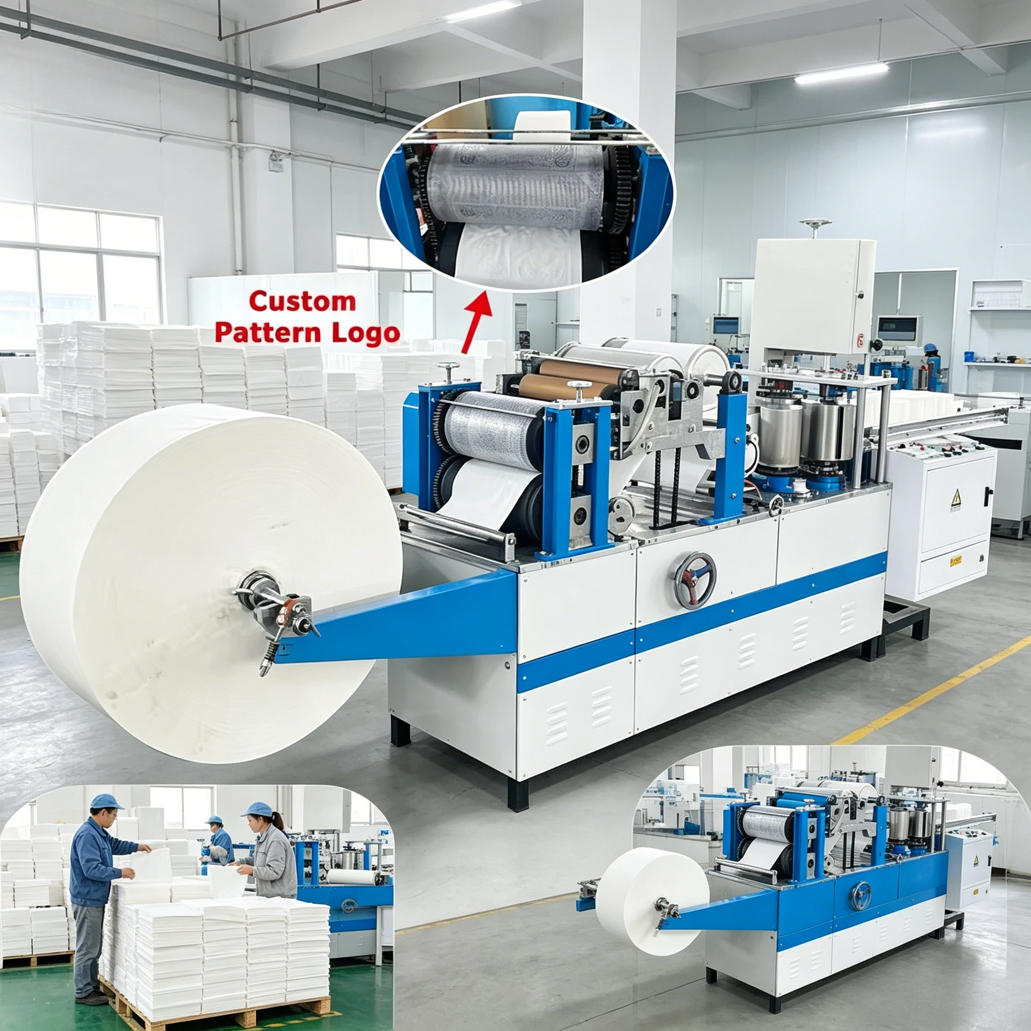 Automatic High Speed Napkin Paper Making Machine, Tissue Folding Embossing Production Line Factory Price customized