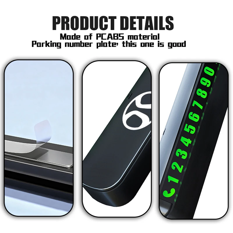 Car Logo Portable Universal Temporary Parking Phone Number Plate For BAIC Beijing BJ40 BJ80 EC3 EC5 EU5 Senova D60 X7 X25 X35 - view 2
