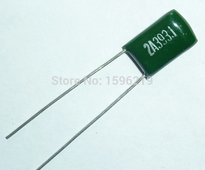 100pcs Mylar Film Capacitor 100V 2A393J 0.039uF 39nF 2A393 5% Polyester Film capacitor