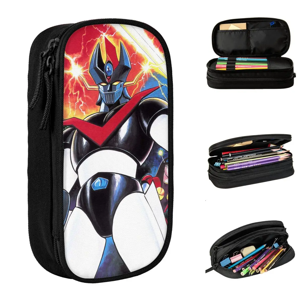Actarus Mazinger Z Federmäppchen, Lustiges UFO-Roboter Grendizer Goldorak Stiftetui, Federmäppchen für Schüler, Bürogeschenke, Stiftbeutel
