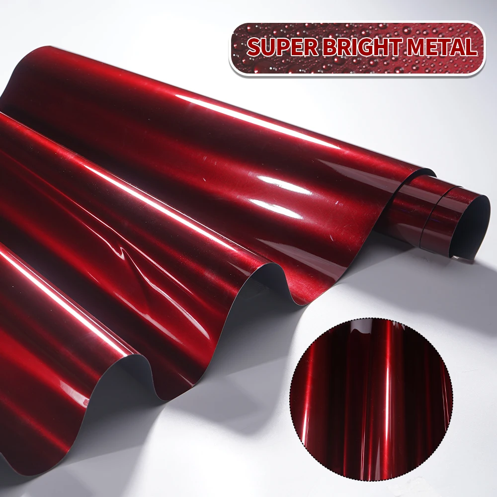 High Glossy Liquid Metallic Dragon Blood red Wrapping Vinyl Film For Motorcycle Stickers Decals Auto Car Accessories Wrap Foil