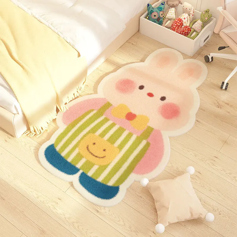 

Cartoon Rabbit Imitation Cashmere Carpet Master Bedroom Bedside Carpet Living Room Floor Mat Bay Window Cushion