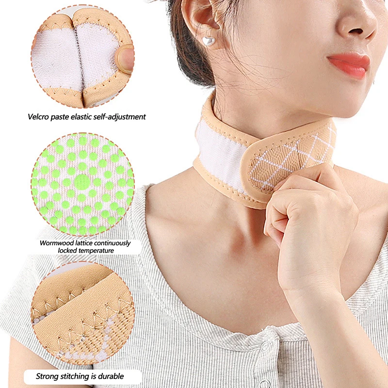 1PC Self-heating Neck Brace Wrap Brace Pain Relief Cervical Spine Hot Compress Acupuncture Physical Therapy Neck Warming Support