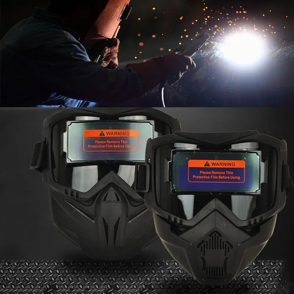 Auto Darkening Welding Glasses Adjustable Band Split Type Face Shield Detachable Impact Resistant Face Protector