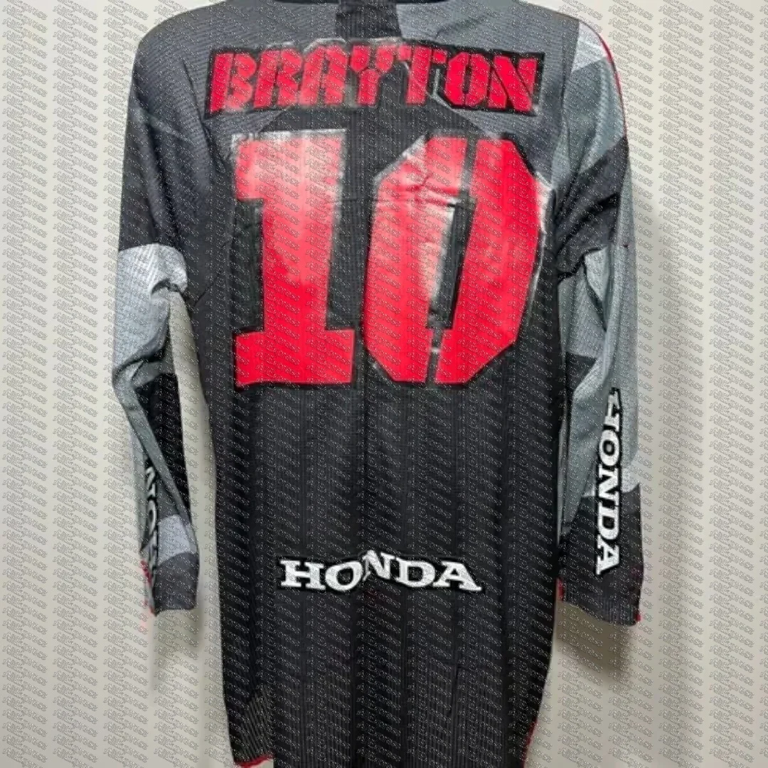 

Honda BRAYTON # ЧЕРНАЯ Джерси HONDA 10, трикотаж для мотокросса для мужчин и женщин, быстросохнущие футболки для мотоциклов