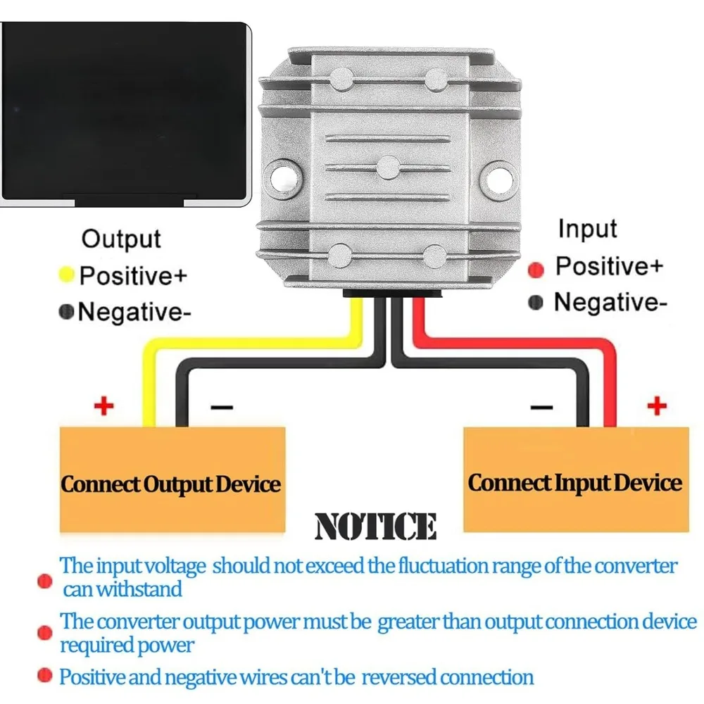12V To 24V 3A Converter 8-40V To 12-13.8V Voltage Regulator Power Converter Waterproof Module Transformer For Golf Cart Club Car