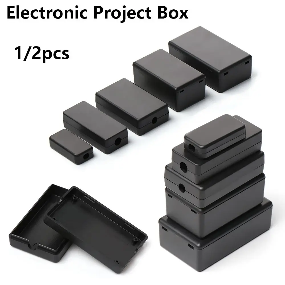 1/2pcs Black High Quality DIY Instrument Case Enclosure Boxes Waterproof Cover Project Electronic Project Box
