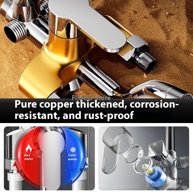 High Pressurized Shower System Adjustable Shower Set Rain Bathroom Shower Waterfall Surround Shower Head Bathroom Accessories view 4