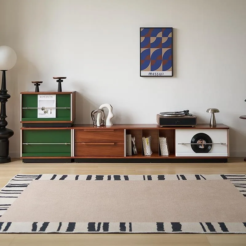Bauhaus Style Solid Wood TV Stand for Living Room Home Storage Cabinet Set Mid Century Modern Small Space Television Cabinet