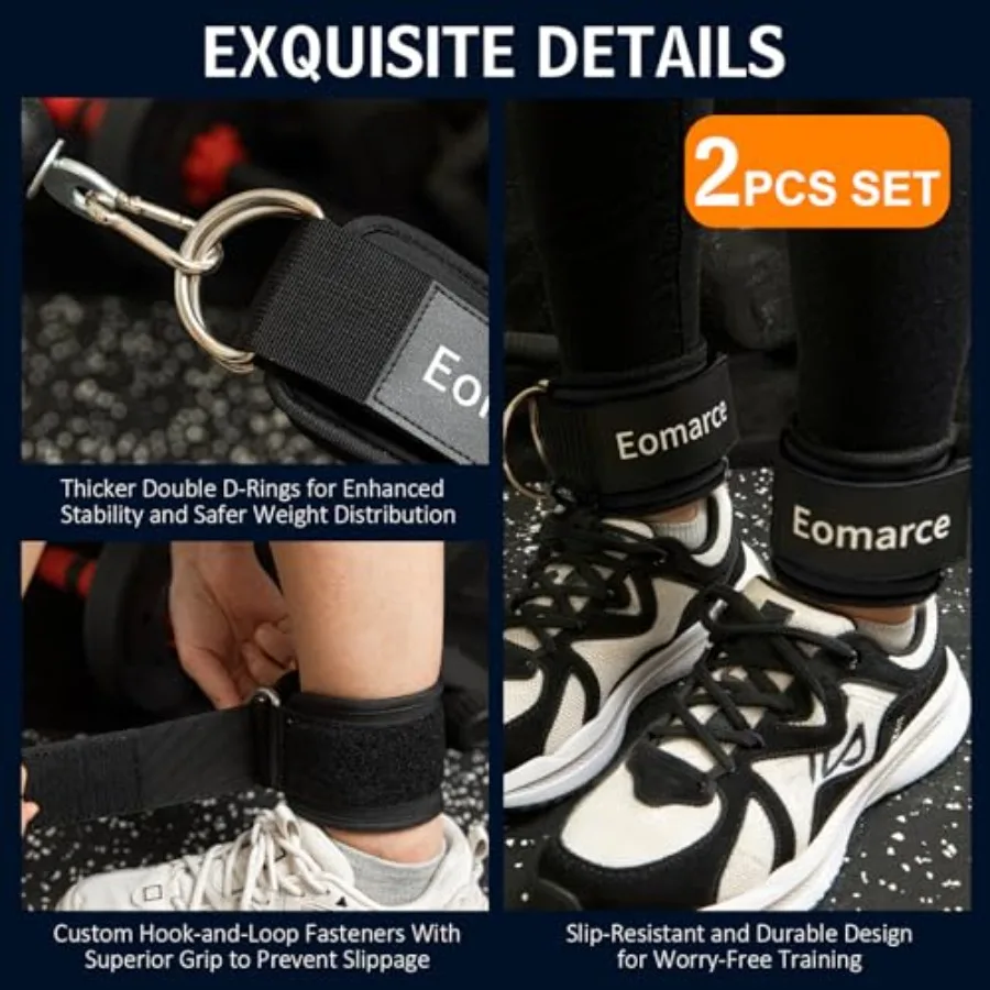 2 STUKS Set Premium Kabel Kick Back Enkelbandjes voor Kabelmachines Vrouwen en Mannen Glute Kickback Enkelbandje voor Workout Enkel Cuf