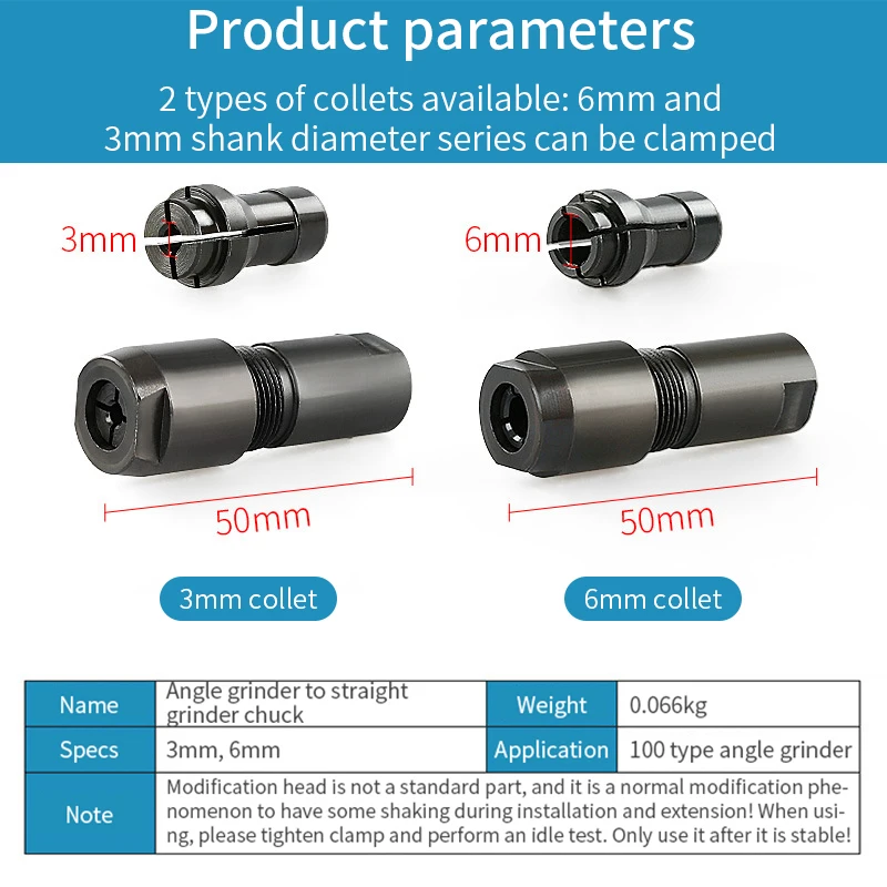 Imagem -05 - Universal Modified Angle Grinder Adaptador para Moedor Reto Chuck para 100-tipo Angle Grinder M10 Thread Grinding Cutter mm