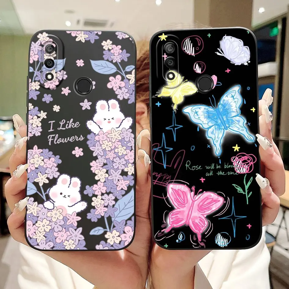 Fashion For Huawei Y7 2019 Case Cute Rabbit Butterfly Soft Silicone Back Cover For Huawei Y 7 Y7 Prime Y7 Pro 2019 DUB-LX2 Coque