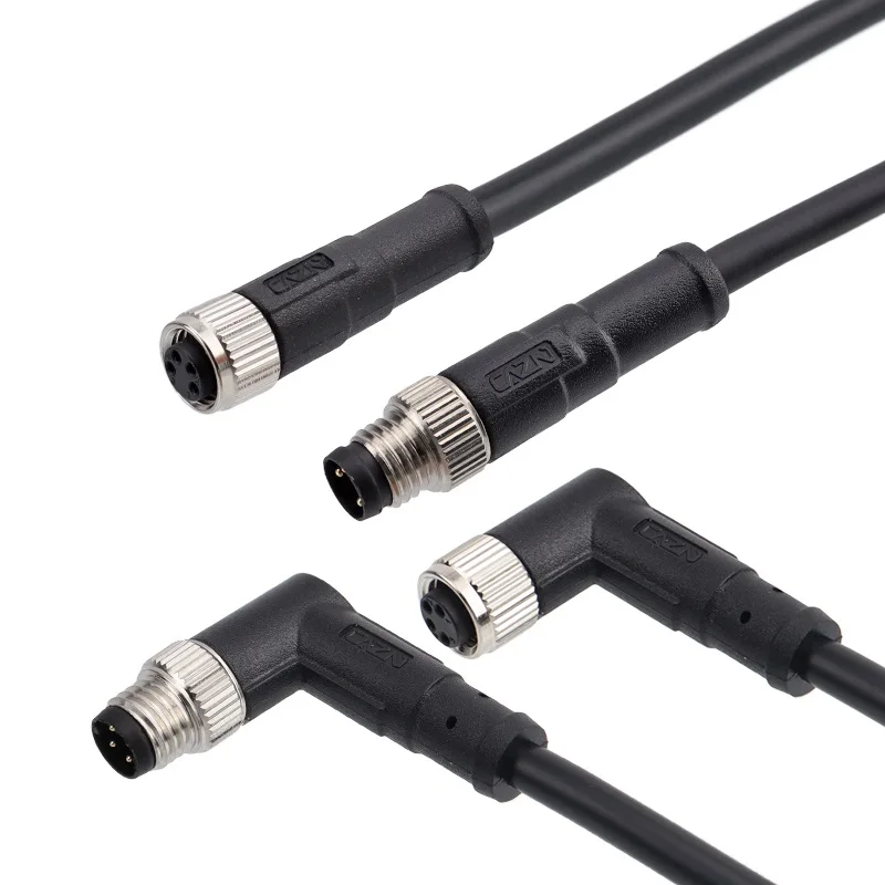 Hot Sale M8 Male&Female Plastic Overmolded Plug PVC TPU Sensor Unshielded Connector for Industrial Automation