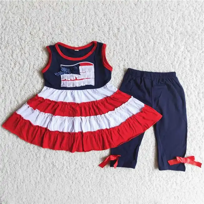 

2022 Clothes Popular Fashion Girls Summer Short Sleeve Flared Pants Suit