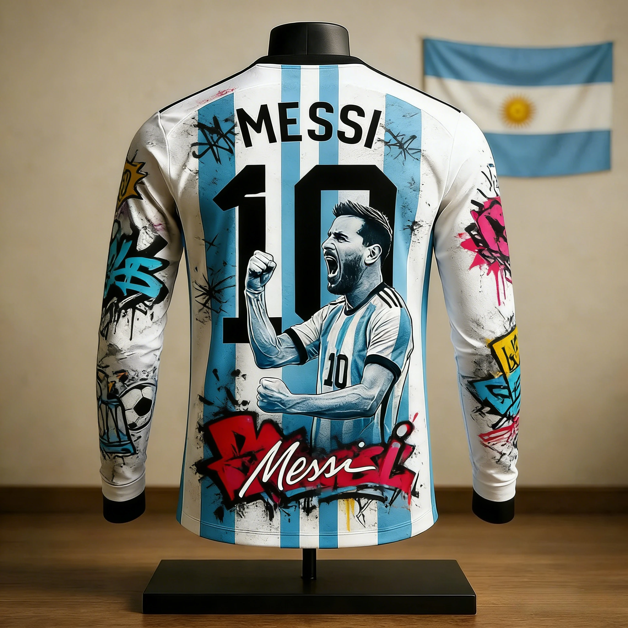 New Hot Selling Messi Celebration Commemorative Edition Sports Long-sleeved Outdoor Breathable Quick Drying Comfortable Kids