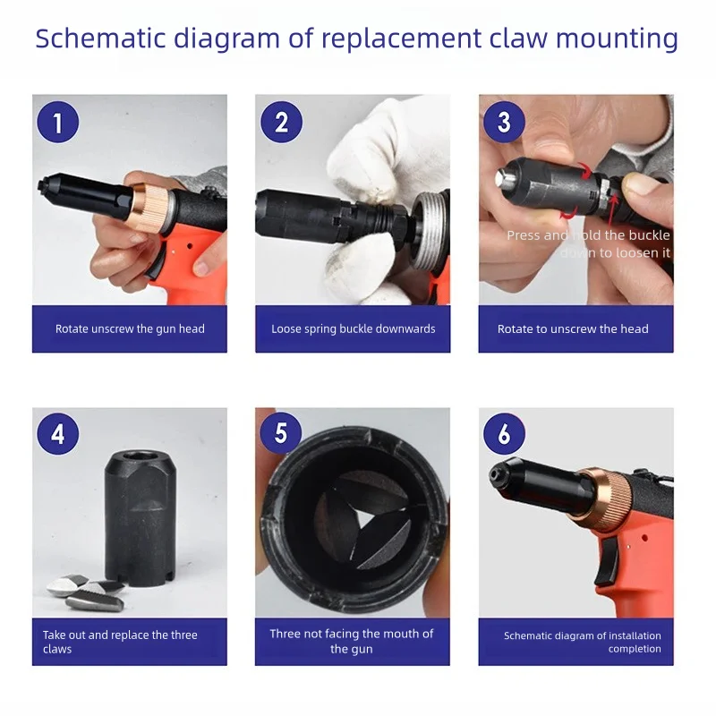 AhuHardware Pneumatic Nail Rivet Gun Pulling Gun Aluminum Rivet Core Pulling Rivet Gun Automatic Lightweight air Riveting Tool