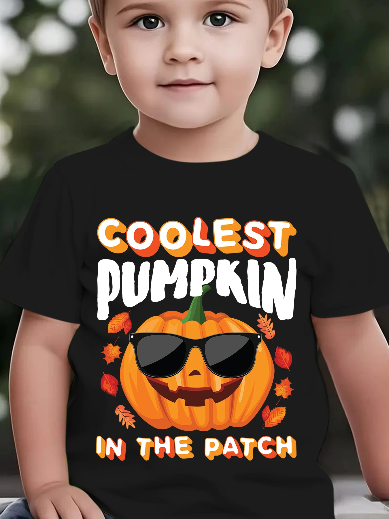 Kids Boys Girls Parent Child Matching Tee Coolest Pumpkin In The Patch Halloween Graphic Print Short Sleeve Crew Neck Soft Tee