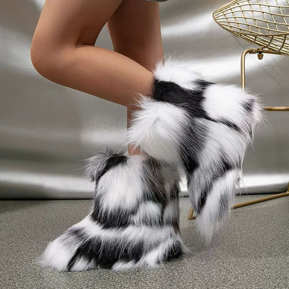 

Зимние женские ботинки больших размеров, повседневные ботильоны на плоской подошве, противоскользящие теплые меховые зимние ботинки, модельерская женская обувь, короткие сапоги