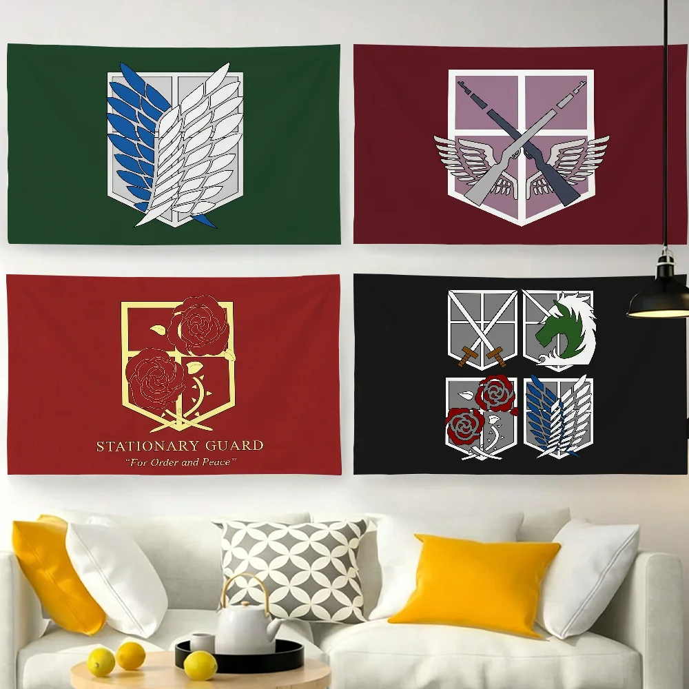 Anime A-Attack-S On Titan flag For Garden Party Living Room Home Wall Decor Banner Bedroom Outdoor Tapestry