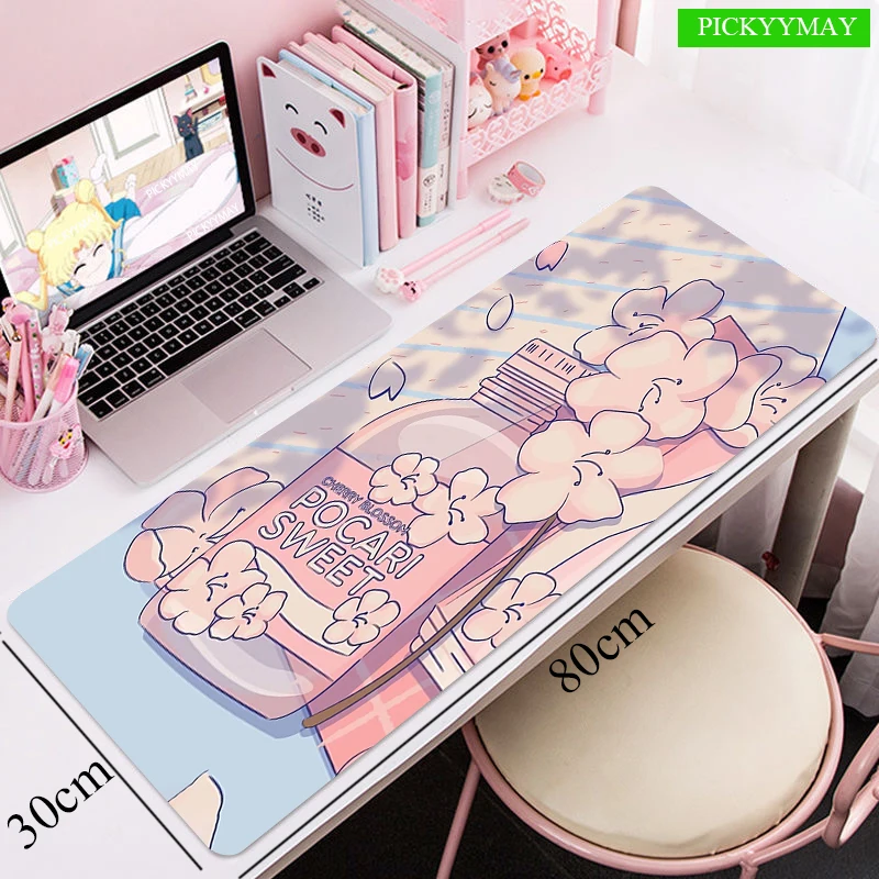 Roze Leuke Muismat Gamer Pad Grote Kawaii Mousepad Xxl Muis Mat Toetsenbord Mat Bureau Mat Tafel Tapijt Mausepad Computer laptop Pad