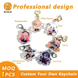 Custom Acrylic Key Chain Cartoon Llavero Keychain Photo Customized Anime Charms Clear Acrylic Personalized Designer Keychains
