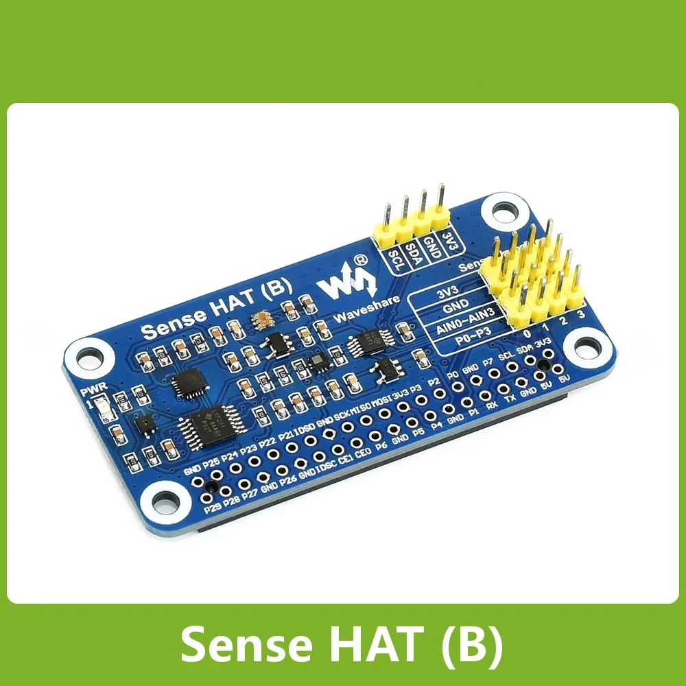 Waveshare Sense HAT (B) for Raspberry Pi Multi Powerful Sensors Supports External Sensors 3.3V I2C