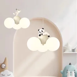 Cream Wind Cartoon Balloon Small Bear Children's Room Chandelier For Bedroom Children's Room Living Room Study Room Pendant Lamp