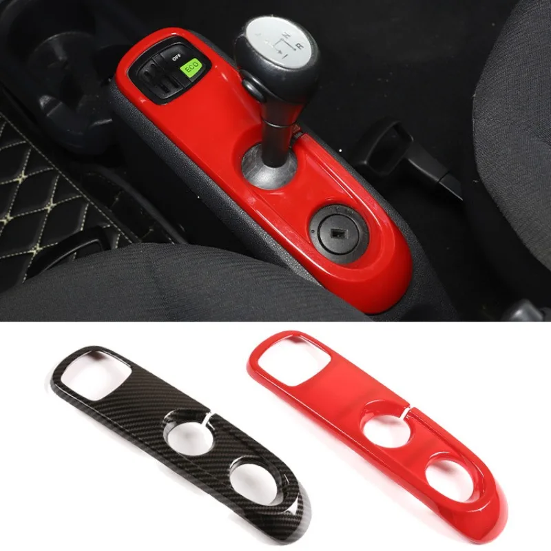 Fit For Smart Fortwo 451 2009 2010 2011 2012 2013 2014 2015 Carbon Fiber Texture Car Center Console Gear Panel Cover Trim Decor
