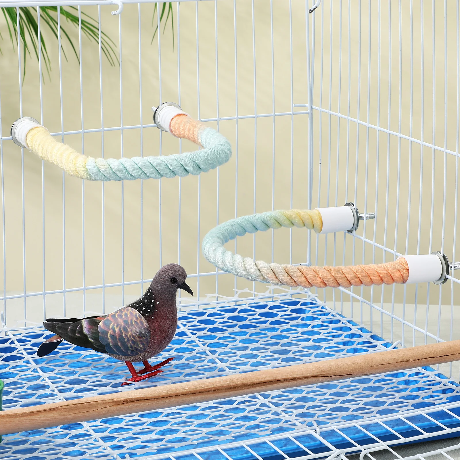 

3 pcs Parrot Perch Cage Accessories Cotton Stand For Parakeet Climbing Swing Budgie Perch Decorative Hanging Station Play Stand