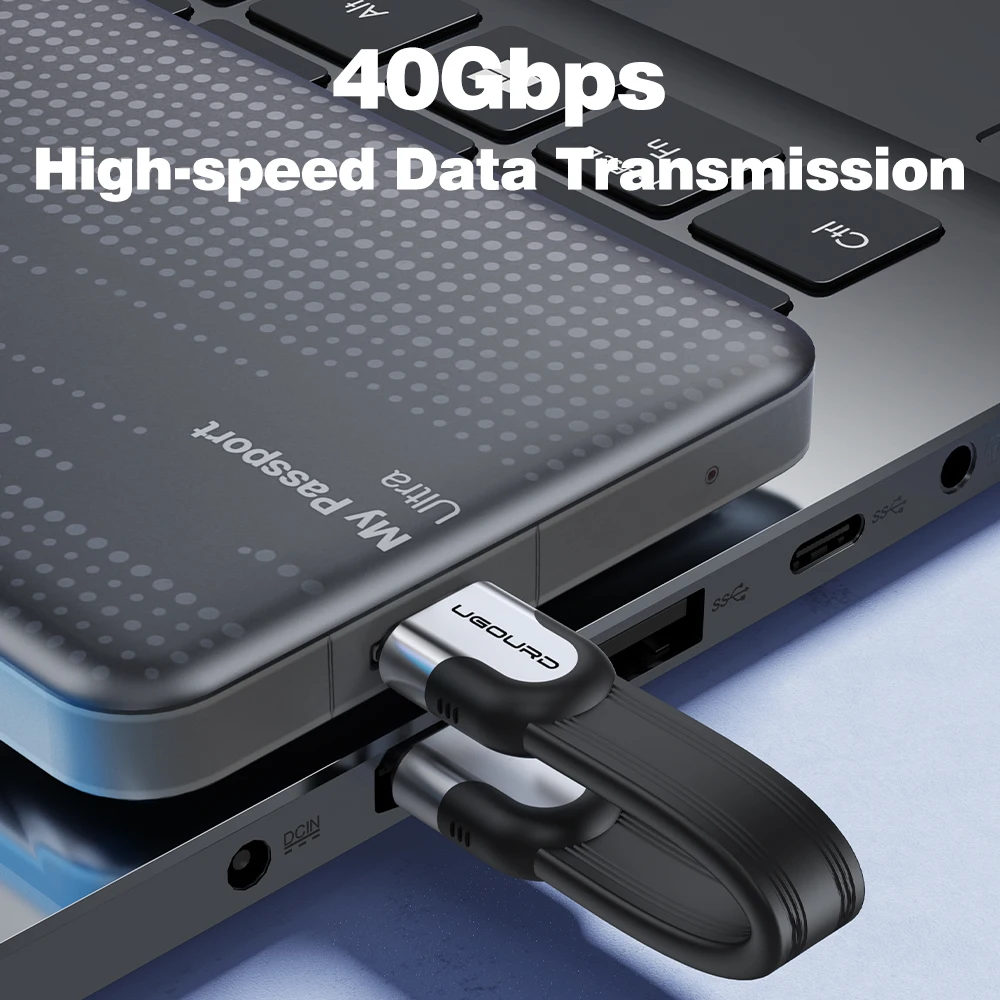 40Gbps Thunderbolt 4 USB C Full Function Cable Flat USB 4 Date Cable 0.15m 1m 8K PD 240W Cord for Thunderbolt3 iPhone 15/16 SSD