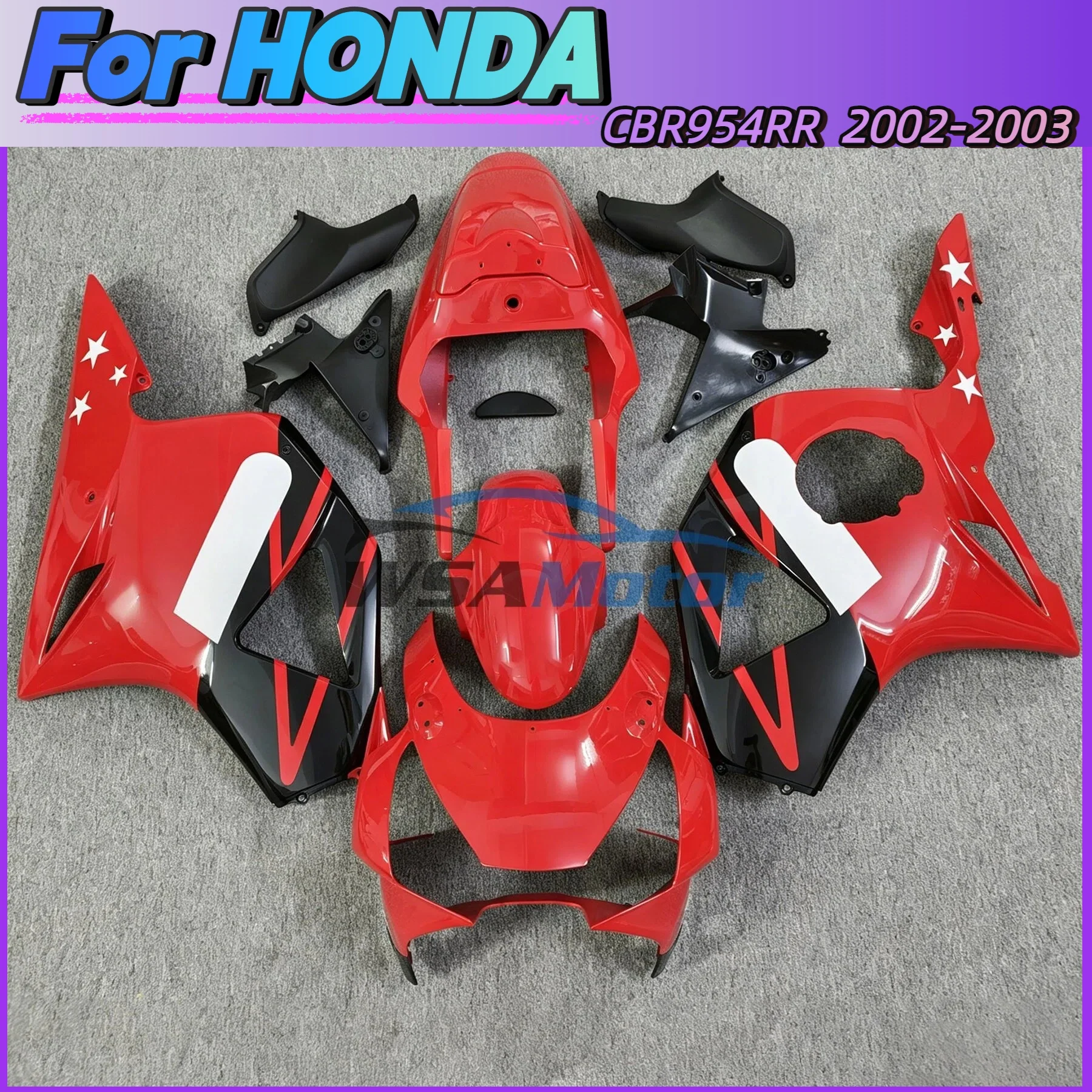 

ABS Motorcycle Glossy Red Black Cowl Fairing For Honda CBR 954 RR CBR954RR 2002-2003 Fairing Accessories